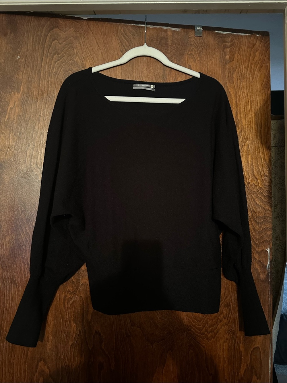 Anthropologie Black Scoop-Neck Cutout Sweater